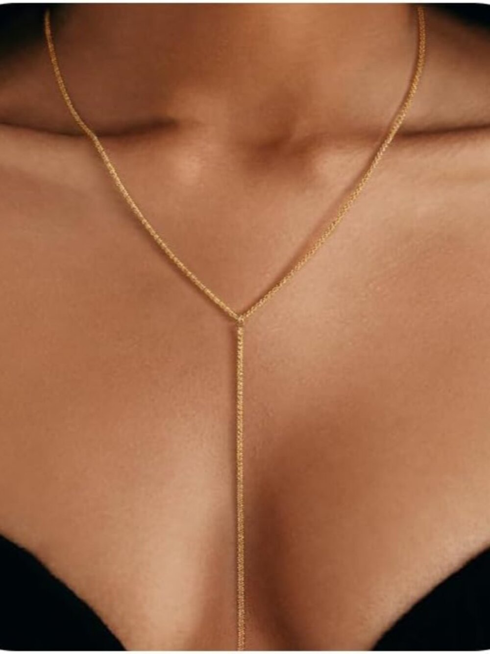 Gold and Silver Plated Layered Long Necklace for Women, Statement Y Body Chain,